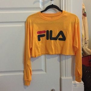 FILA crop top: loose fit, worn once